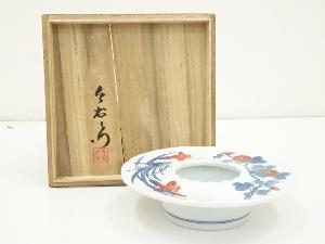 今泉今右衛門造　錦花絵灰皿（共箱）